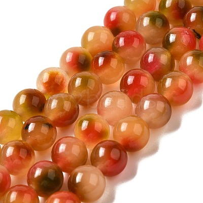 Natural Dyed White Jade Beads Strands G-M402-C04-27-1
