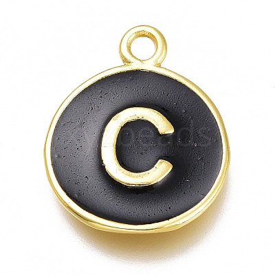 Brass Enamel Pendants KK-H103-02C-G-1