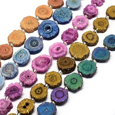 Natural Druzy Quartz Crystal Beads Strands G-F582-A-1