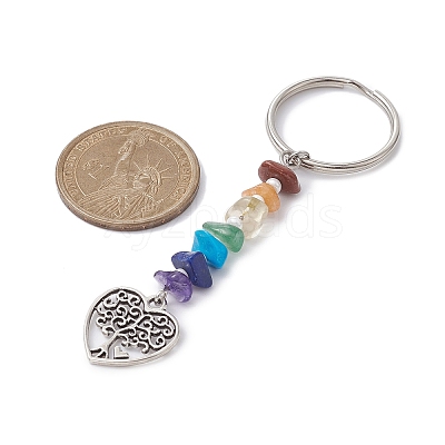 Chakra Natural Gemstone Chips Keychains KEYC-JKC00550-05-1