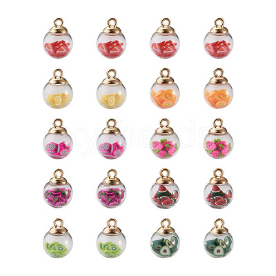 Transparent Glass Globe Pendants GLAA-TA0001-07-1