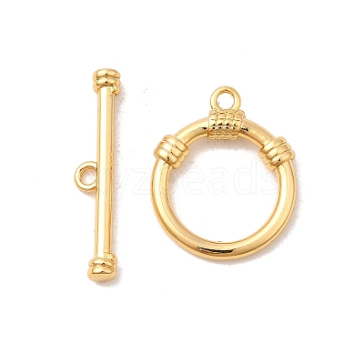 Brass Toggle Clasps KK-P340-33G-1