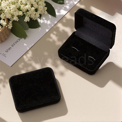 2Pcs Flocking Cufflinks Boxes CON-BBC0001-17-1