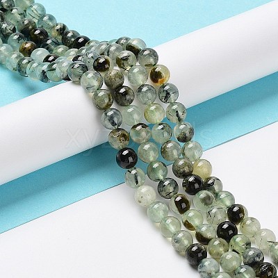 Natural Prehnite Beads Strands LS-G-P322-48-6mm-01-1
