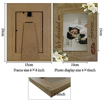 Rectangle Wood Photo Frames AJEW-WH20021-011-1