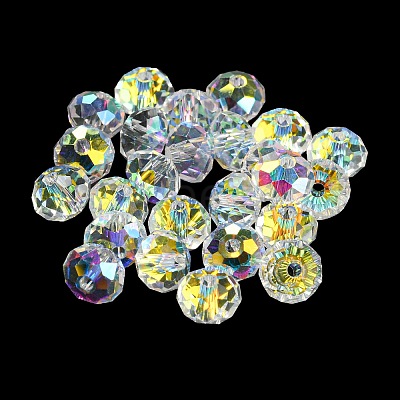 Transparent Electroplate Glass Beads GLAA-L046-02E-1
