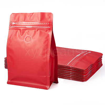 10Pcs BOPP and Aluminized PET and PE Resealable Coffee Zipper Bags with Valve ABAG-TA0001-93B-1