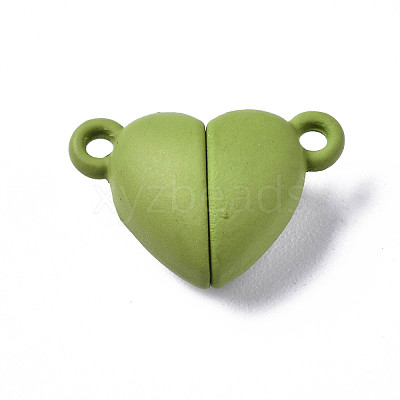 Spray Painted Alloy Magnetic Clasps with Loops PALLOY-T080-19A-03-NR-1