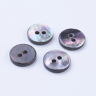 Natural Black Lip Shell Buttons SSHEL-F301-02-1