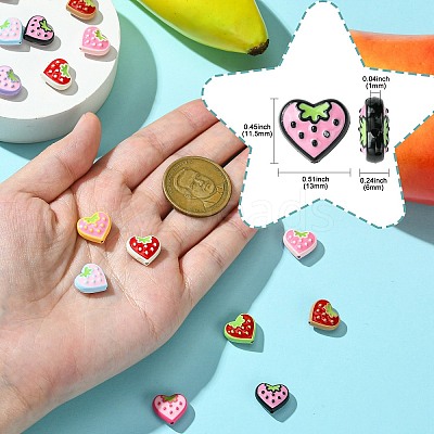 18Pcs 9 Colors Baking Paint Alloy Beads FIND-CJ0002-90-1