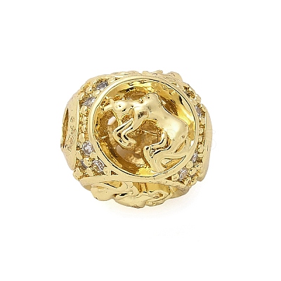 Brass Micro Pave Cubic Zirconia Beads KK-Z095-04G-02-1
