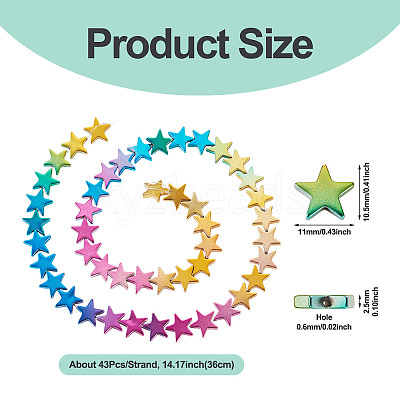 2 Strands Gradient Color Electroplated Synthetic Non-magnetic Hematite Beads Strands G-TA0002-86C-1