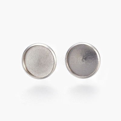 Tarnish Resistant Eco-Friendly 316 Surgical Stainless Steel Stud Earring Settings STAS-F181-01P-12mm-1