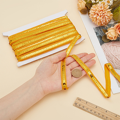 Sparkle Polyester Lace Ribbons OCOR-WH0090-67C-1