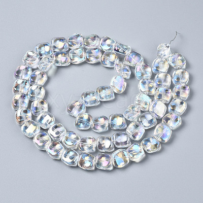 Electroplate Glass Beads Strands EGLA-N008-005-A01-1