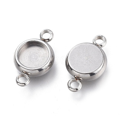 Non-Tarnish 304 Stainless Steel Cabochon Connector Settings STAS-I161-03B-P-1