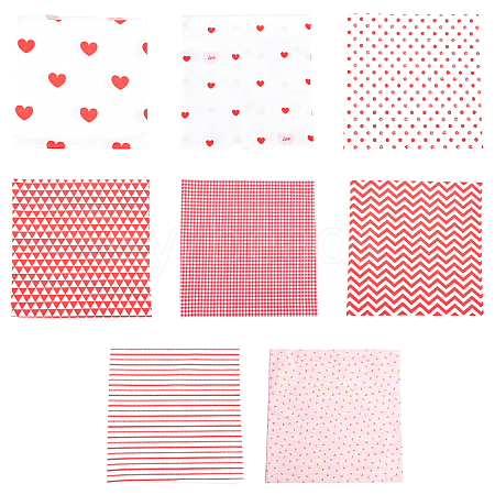 Valentine's Day Pattern Cotton Fabric DIY-WH0181-76-1