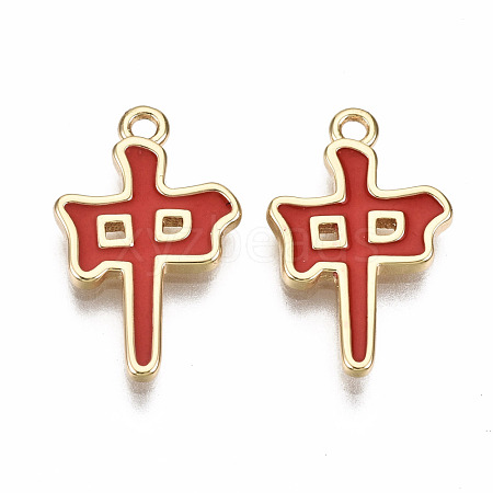 Brass Enamel Pendants KK-T056-98G-NF-1