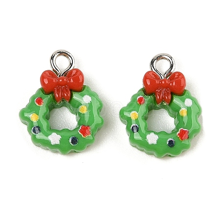 Christmas Theme Opaque Resin Pendants RESI-S08-02O-1