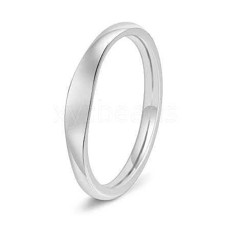 Stainless Steel Plain Band Rings PW-WGB10DA-01-1