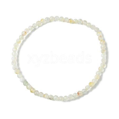 3mm Natural Yellow Quartz Faceted Round Beaded Stretch Bracelets for Women BJEW-JB10842-04-1