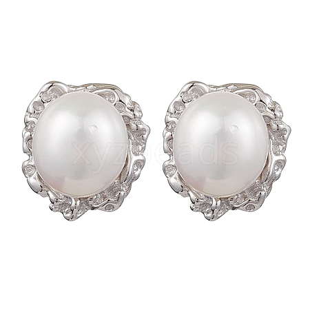 Natural Pearl Ear Studs EJEW-P286-29P-1