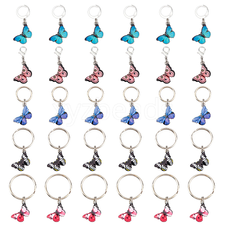 WADORN® 30Pcs 5 Style Alloy Enamel Pendants Decoration AJEW-WR0001-26-1