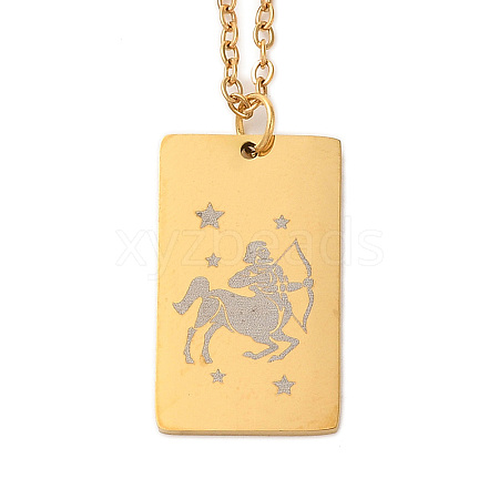 Golden 202 Stainless Steel Constellation Pendants Necklaces NJEW-K380-02G-07-1