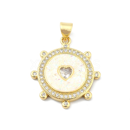 Brass Micro Pave Clear Cubic Zirconia Pendants KK-A221-08G-1