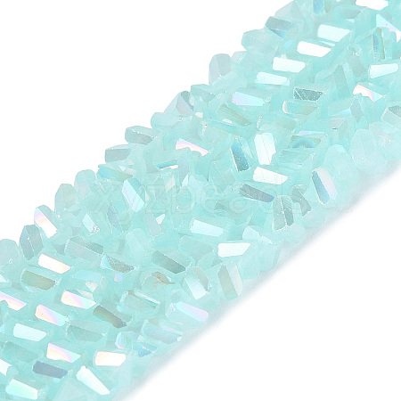 Electroplate Imitation Jade Glass Beads Strands EGLA-Q139-01A-B05-1