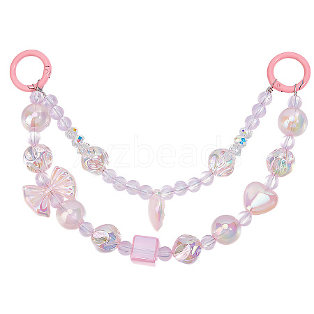 2Pcs Bowknot Heart Plastic Pendant Decorations DIY-BBC0002-28A-1
