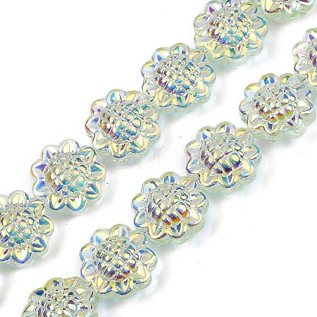 Electroplate Glass Bead Strands GLAA-S387-01F-1