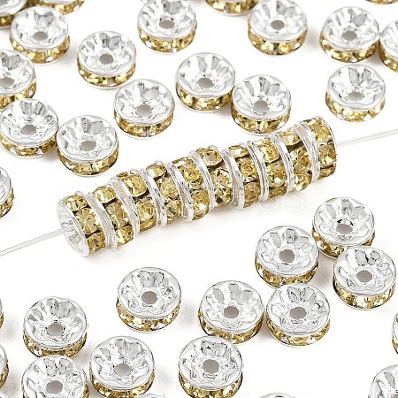 Brass Grade A Rhinestone Spacer Beads RB-A014-Z8mm-13S-1