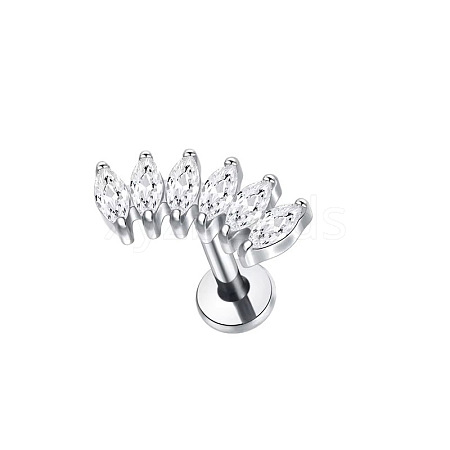 304 Stainless Steel Cubic Zirconia Cartilage Earrings WGBE79F-23-1