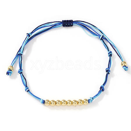 Brass Round Beads Braided Bead Bracelets AZ5003-1-1