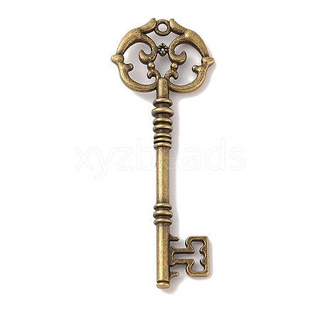 Skeleton Key Tibetan Style Alloy Big Pendants TIBEP-S293-033AB-LF-1