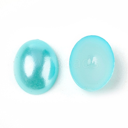 ABS Plastic Imitation Pearl Cabochons SACR-R755-8x6mm-Z19-1