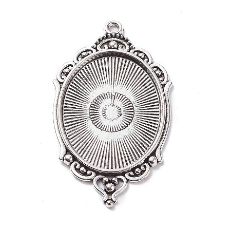 Tibetan Style Alloy Pendant Cabochon Settings FIND-XCP0006-05AS-1