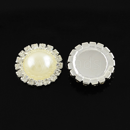 Garment Accessories Half Round ABS Plastic Imitation Pearl Cabochons RB-S020-05-1