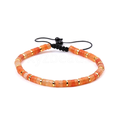 Natural Carnelian Braided Bead Bracelets for Women PW-WG20352-10-1