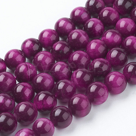 Natural Rose Tiger Eye Beads Strands X-G-G099-8mm-12-1