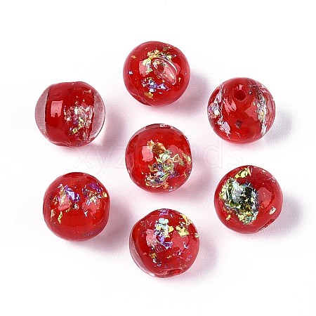Handmade Foil Lampwork Beads LAMP-T021-31F-1