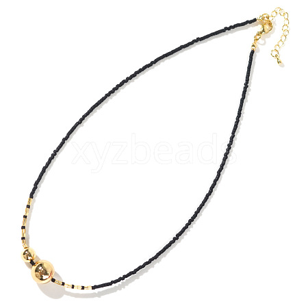 Bohemian Style Brass & Glass Beaded Necklaces for Women AF6030-2-1