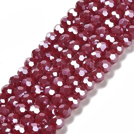 Electroplate Opaque Glass Beads Strands EGLA-A035-P6mm-A16-1