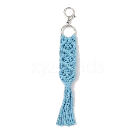 Handmade Macrame Nylon Thread Pendant Decorations HJEW-P019-05P-04-1