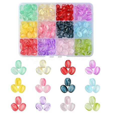 216Pcs 12 Colors Transparent Glass Beads DGLA-CJ0001-04-1