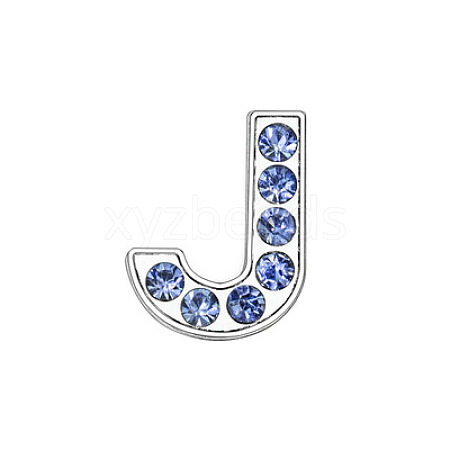 Glass Rhinestone Slide Charms PALLOY-TAC0018-02-J-1