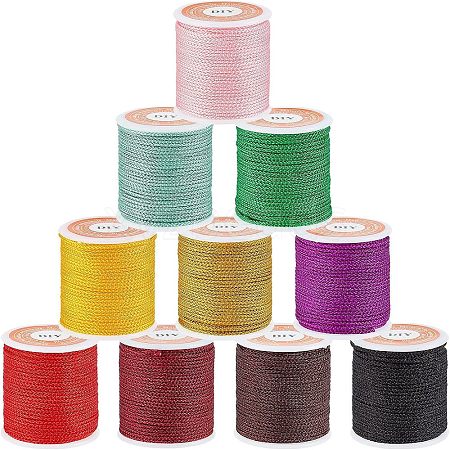 Olycraft 10 Rolls 10 Colors Braided Nylon Threads NWIR-OC0001-07-1