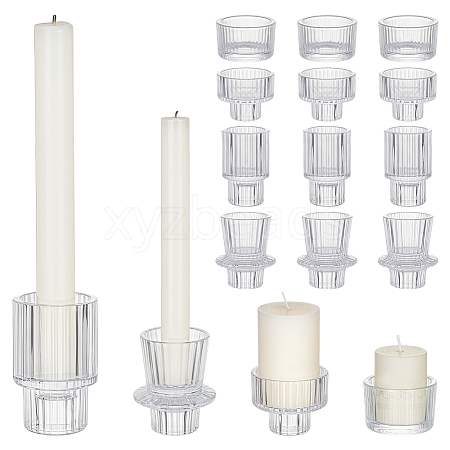 16Pcs 4 Styles Glass Candle Cups AJEW-HY0003-34-1