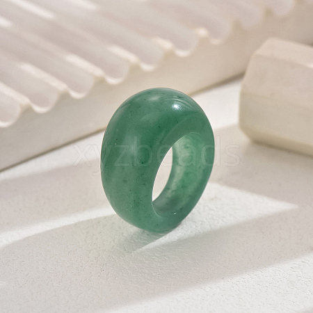 Classic Unisex Natural Green Aventurine Finger Rings ZY5946-1-1